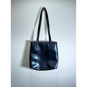 Nine West Leather Tote Bag 90's Mob Wife Old Money Classic Black Bag
